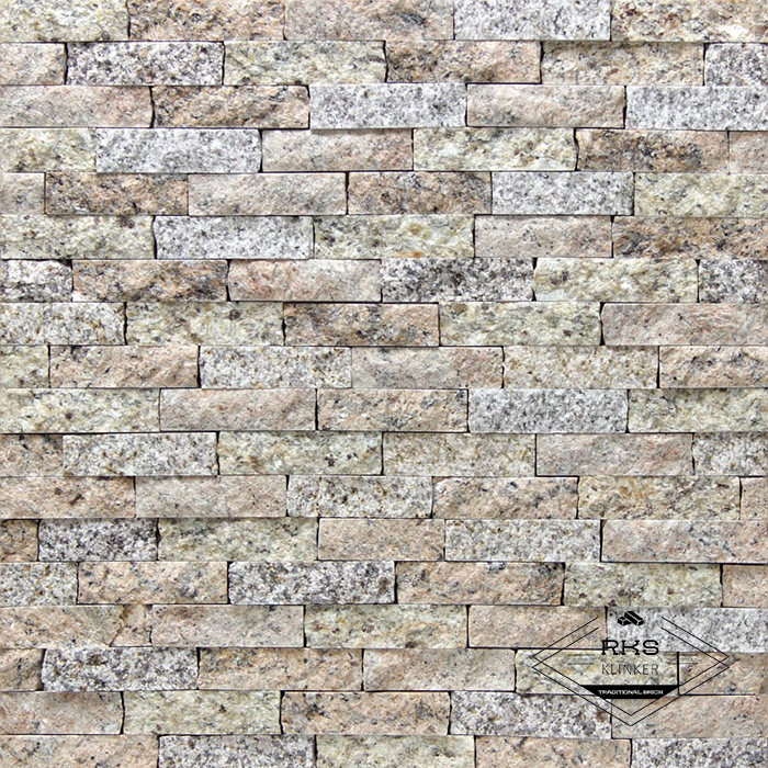 Фасадный камень Полоса - Гранит Жёлтый Микс в Курске